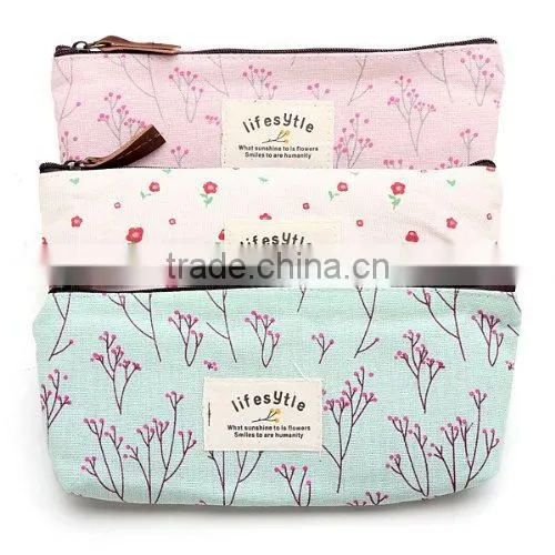 Countryside Flower Floral Cosmetic Makeup Bag Pouch