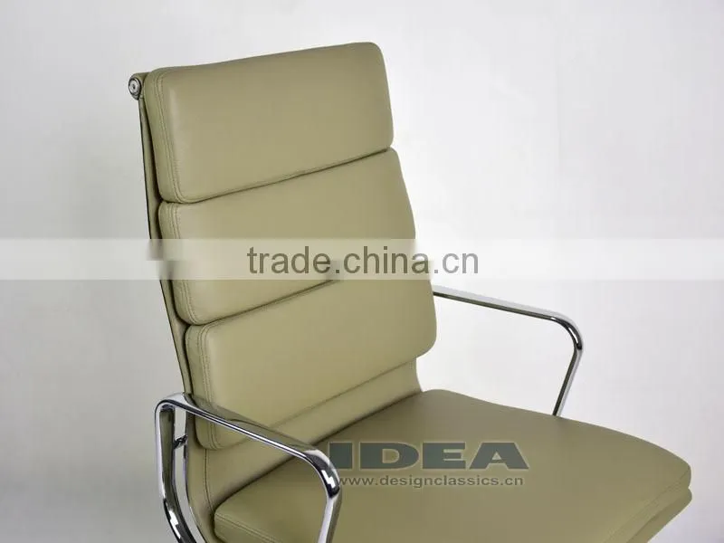 Replica EA219 Charles and Ray High Back Soft Pad Desk Chair- Grey Color Genuine Leather