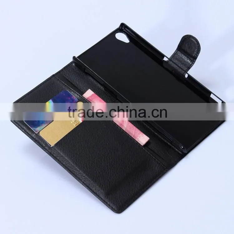 Hot Selling Funky Mobile Phone Leather Flip Wallet Case For Sony Xperia Z3 Ultra