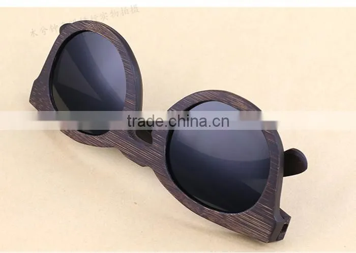 2016 classic LOW MOQ high-end UV400 mirror lens custom design bamboo wooden polarized sunglasses metal combination