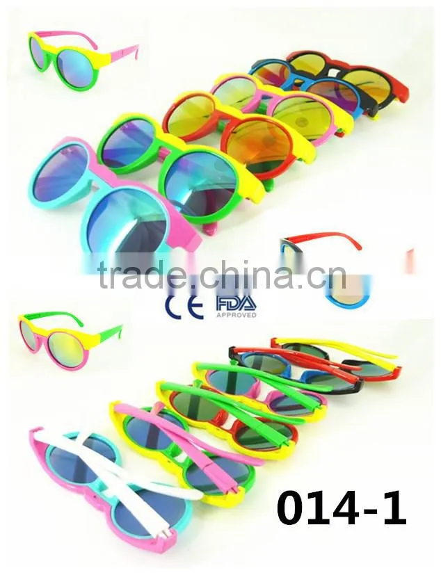 2015 Hot Selling Plastic Custom Mirror Lens Children Sunglasses