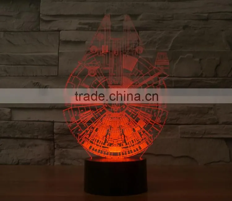 7 Color Changing Space Ship 3D Led Light