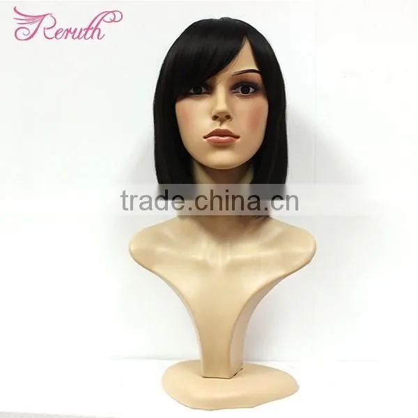 Wholesale two tone colorful human short bob hair lace front wig