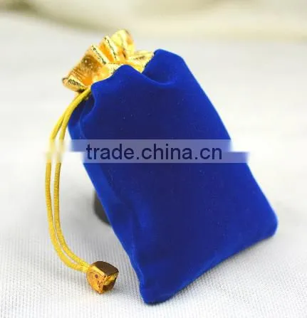 Professional gold microfiber top mini velvet bag soft with aglets
