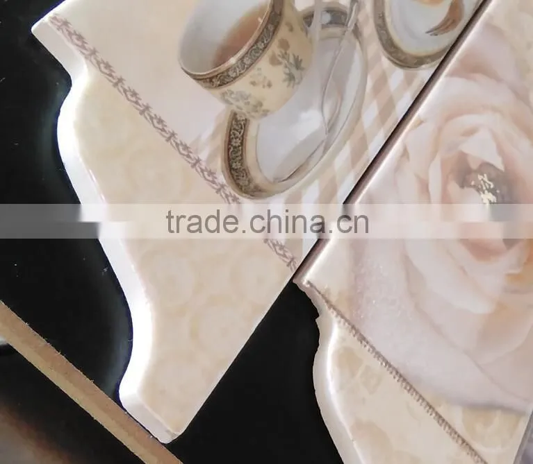 inkjet ceramic relief decor border/listello macthing wall tile length 260/300/350mm