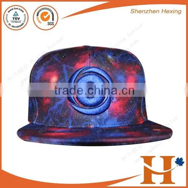 Hot Sale Custom Fashion Hat & Cap Flat Tie Dye Snapback Cap With Contrast Top-stitching