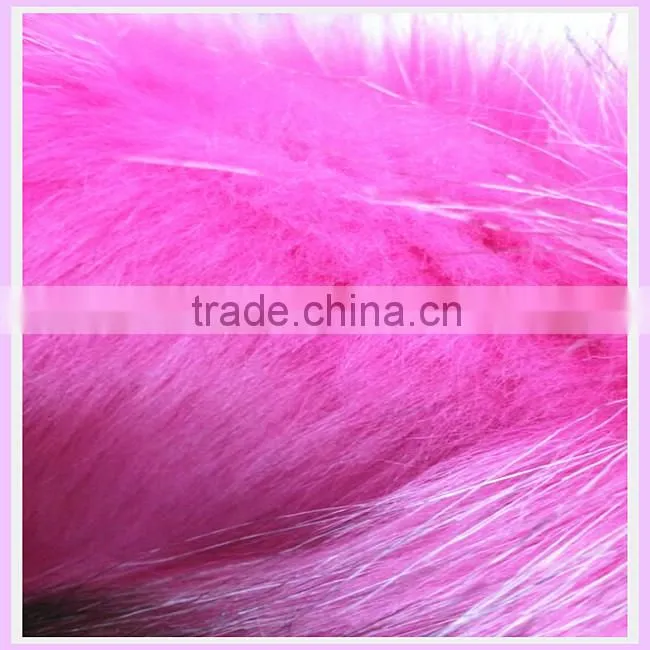 100% Acrylic 65mm heavy weight jacquard faux fur fabric tip printed fur fabric for fashion cloth china supplier