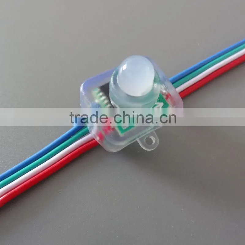 WS2811 DC12V Square type 12mm led pixel string light RGB color;50pcs a string
