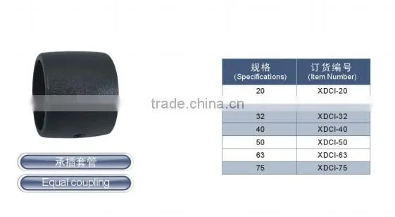 PE material Socket Joint Series Equal coupling diameter 60mm
