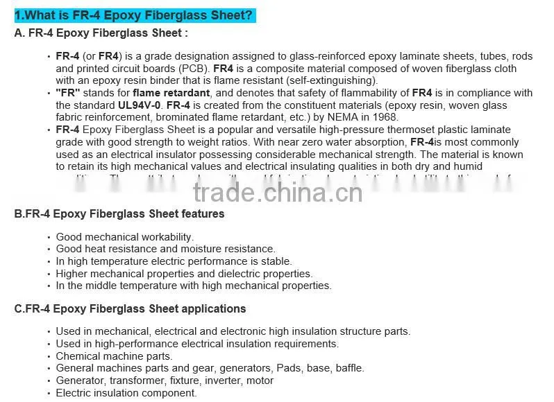 Manufacturer High Quality Insulation g10 Insulation Sheet
