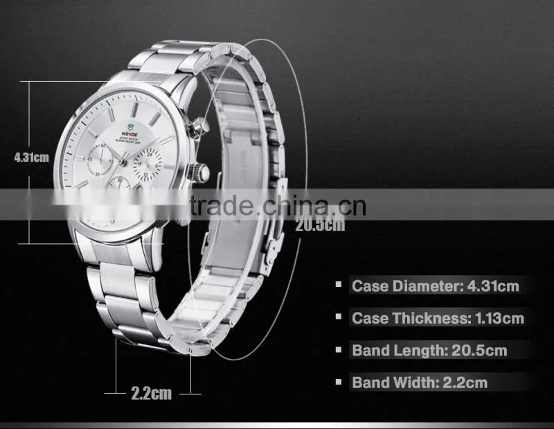 New 2014 WEIDE Quartz Calendar Watches Water Resistant Sport Stainless Steel Watches Alibaba Express Wrist Watches Watches Men