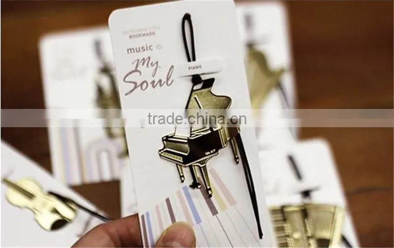 Exquisite Musical Instruments Metal Gilded Accessories Creative Music Bookmarks