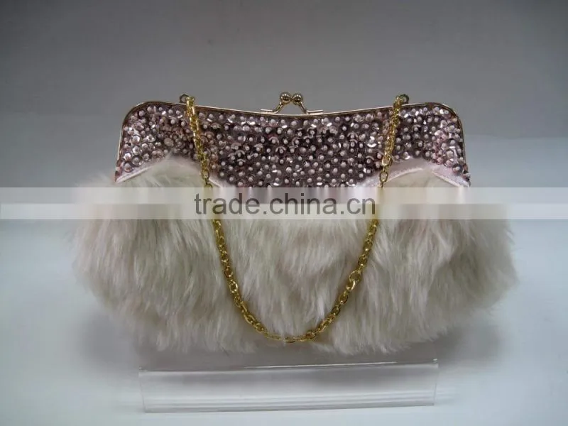 Ladies Winter fur fabric handbag for sale