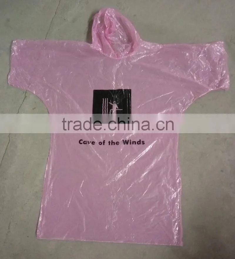 emergency rain coat with logo print on it promotional one time raincoat