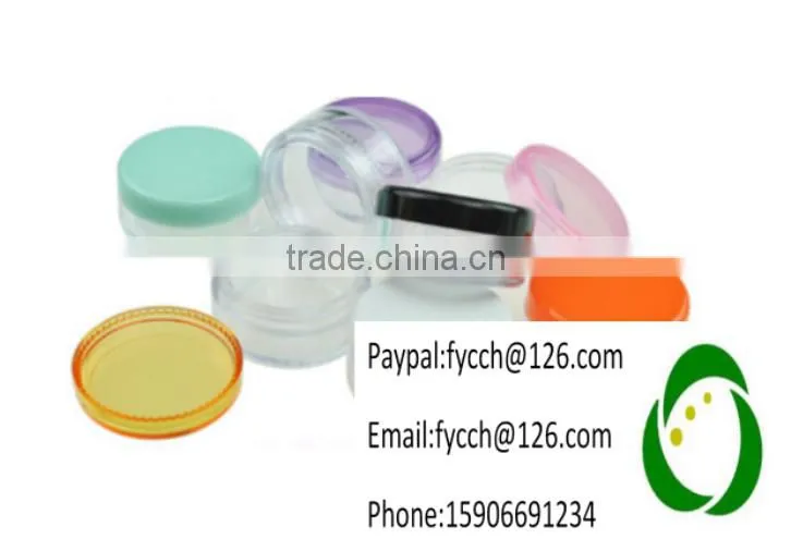 3g Green Plastic jar container with plastic lid cap
