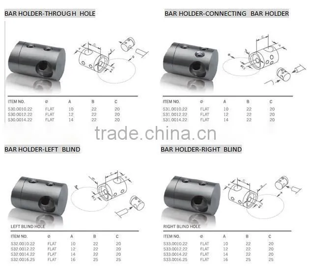 stainless steel bar holder, bar connector,cross bar holder