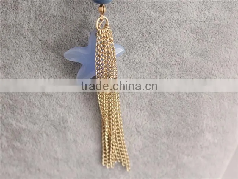 Factory direct Bead Acrylic Necklace Fashion Blue Color Acrylic statement Necklace