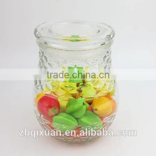 Unique Design Glass Cookie Jar with Lid