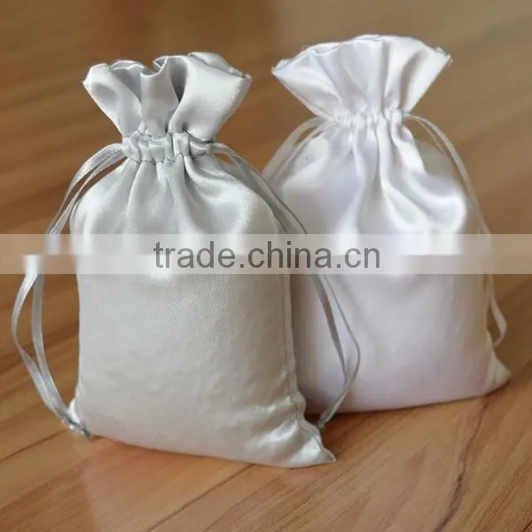Hot sale custom small hair extension satin drawstring bag