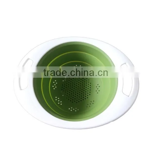 Wholesale High quality food grade fruits and vegetables collapsible silicone colander
