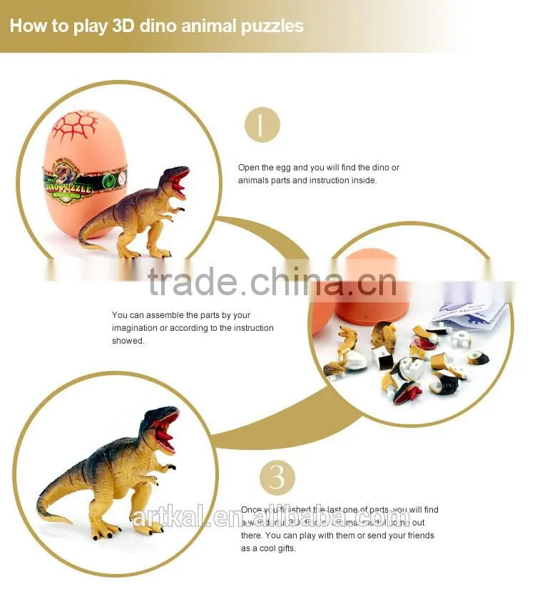 educational toys 3D puzzle plastic dinosaur egg