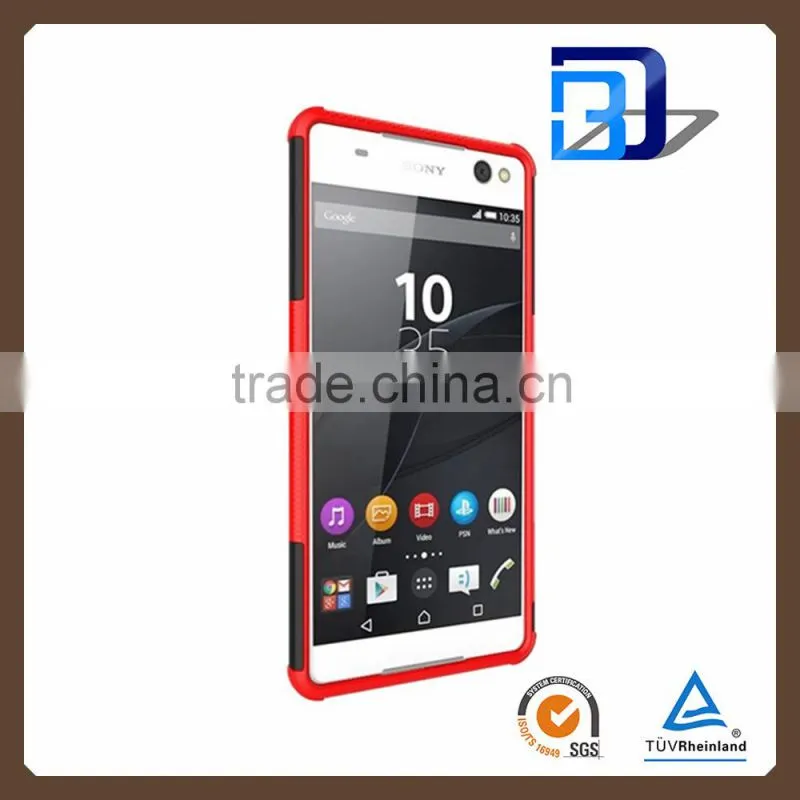 New Products Slim 2 in 1 PC + TPU Hybird armor rugged case cover for Sony Xperia C5 Ultra with stand, for sony xperia c5 ultra