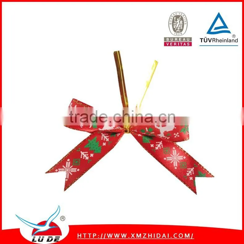 ribbon bow with wire twist tie/ribbon bow pre-made bow for wine bottle