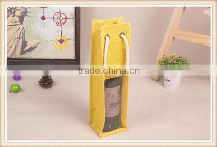 Hot sell !!! promotional gift bag jute wine bottle bag