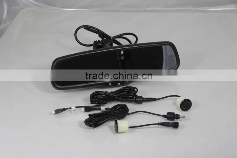 car rearview mirror radar detecter system+4.3inch digital mirror + reverse camera display for any car