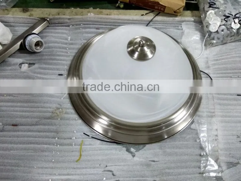 LED 15" Circles Flush Mount Ceiling brushed Nickel Fixture with glass shade 3*E26 UL,CE, ETL,ROHOS.