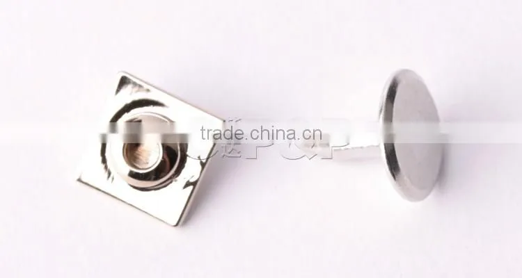3D effect down aluminium rivet of rectangle shape for men
