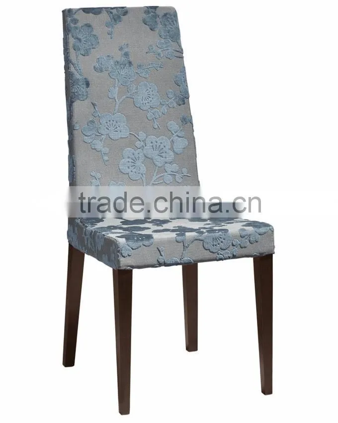 Custom made solid wood dining chair coved by fabric restaurant chair