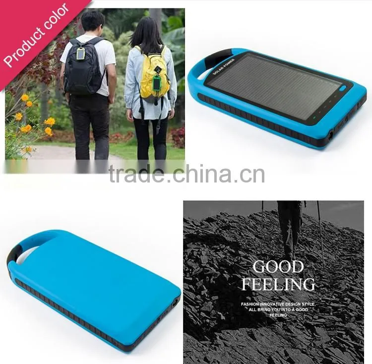 2016 new products 8000mAh mobile solar charger/portable power bank/mobile phone accessories
