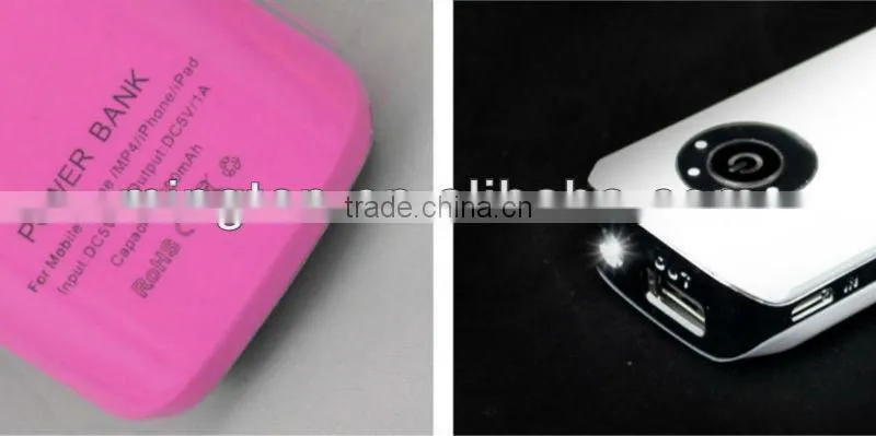 Metal Portable power bank 5600mah with led light