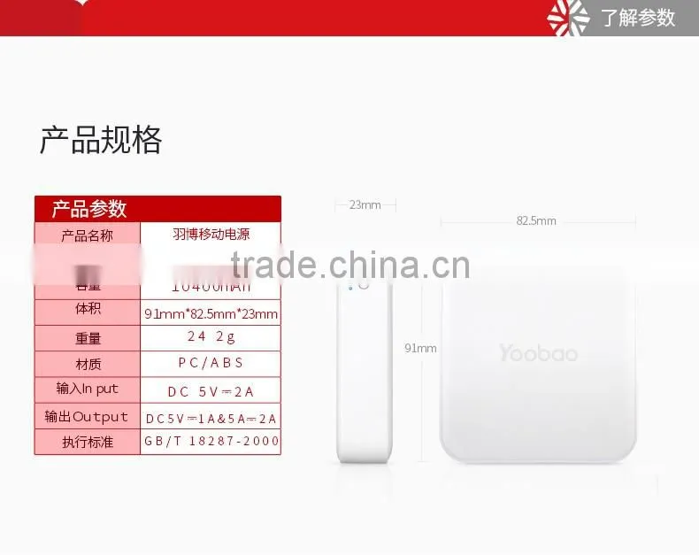 Yoobao 10400 mah power bank cartoon Sunshine version Android Micro-USB input