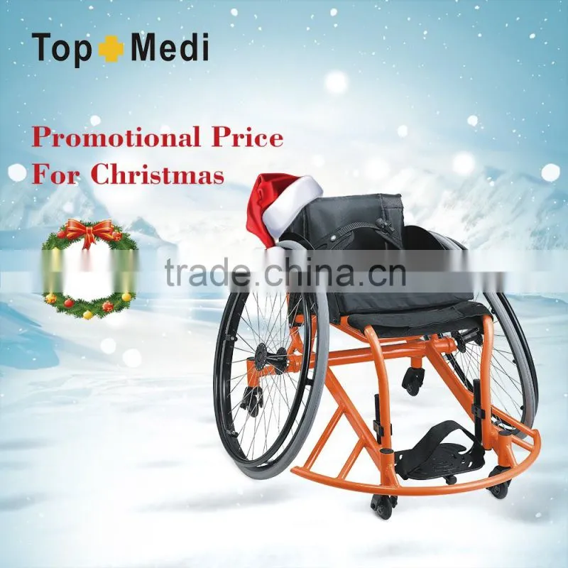 Christmas Promotion Guangzhou Topmedi Aluminum foldable lightweight sports training basketball wheelchair
