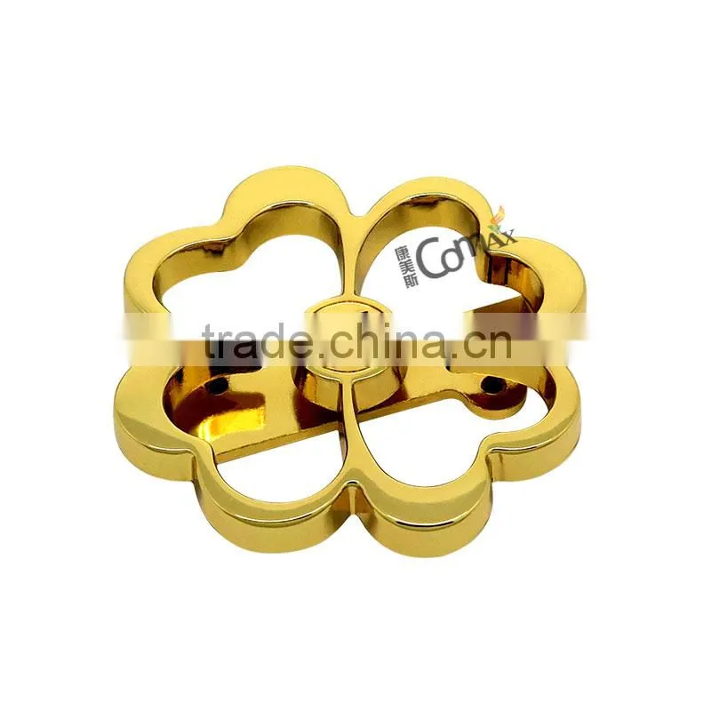 Gold flower shape fashion metal handbag lock