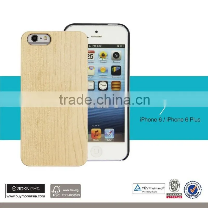 Factory Price Mobile Accessories Laser Engraving Custom Design PC Edge Wooden Cell Phone Case for iPhone 6 Case Wood