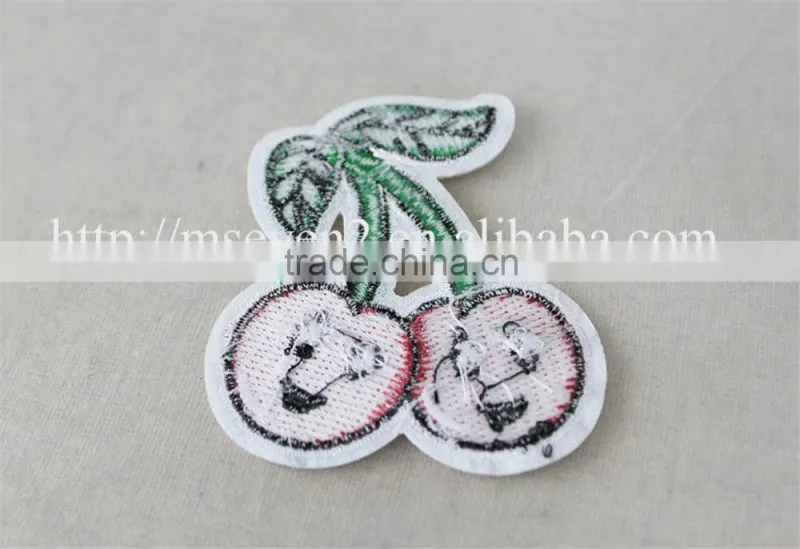 good price 7*8 cm red patches cherry pattern design indian embroidery patch