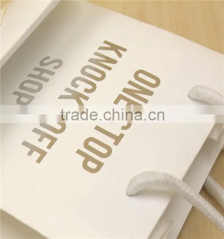 White Rope handle Wine Paper Bag With Foil Logo