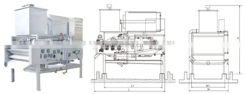 Roaty drum thickening belt filter press equipment for livestock wastewater