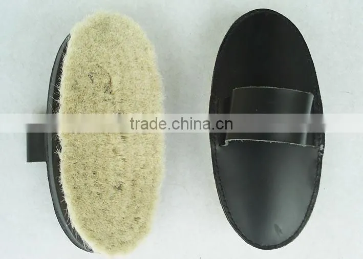 leather back soft goat hair horse grooming equipment
