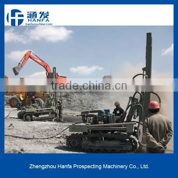 for open mining, hydraulic low air consumption HF115Y crawler mounted drilling rig, can drill depth 40m