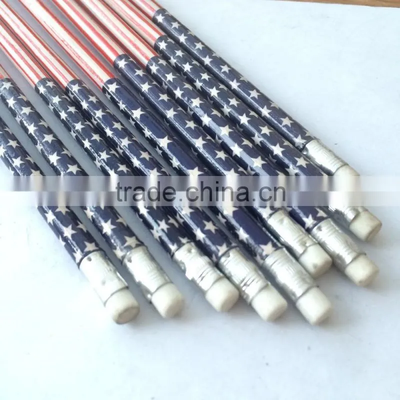 wood pencil with earser with low factory price