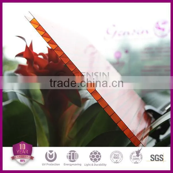Widely used crystal two wall 8mm polycarbonate sheet