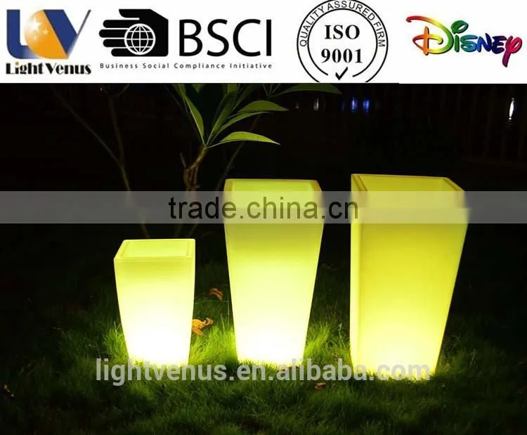 plastic cemetery vase LED out door decorative flower pot