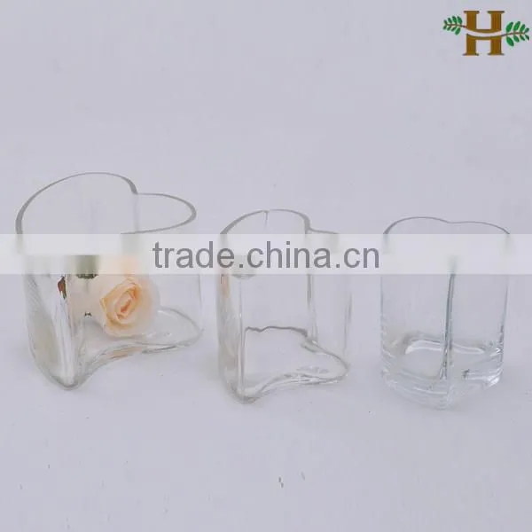 wholesale hand blown heart shaped clear glass vases