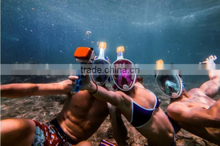 New Arrival Innovative Anti-Fog Dry Diving 180 Degree View Snorkeling Full Face Mask With Gopro Camera Gr10B
