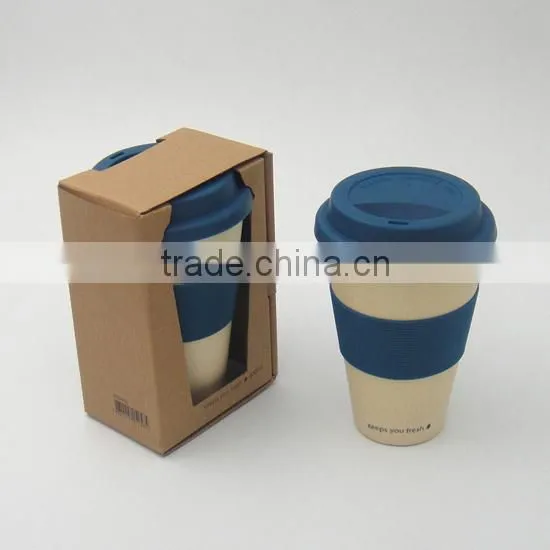 Biodegradable colorful bamboo fiber large drinking cup/mug
