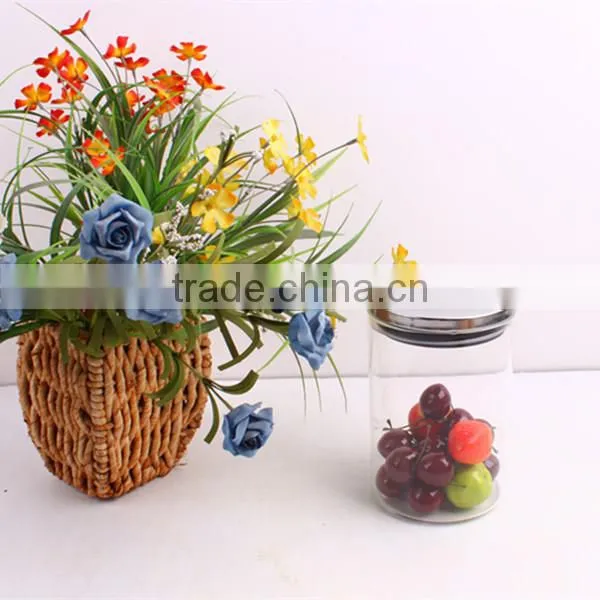 transparent borosilicate glass storage jar